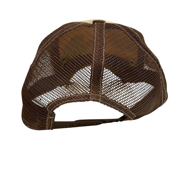 Trucker Cap Hat Brown Ivory Flowers Palm Trees Adjustable Men’s One Size - Picture 4 of 8